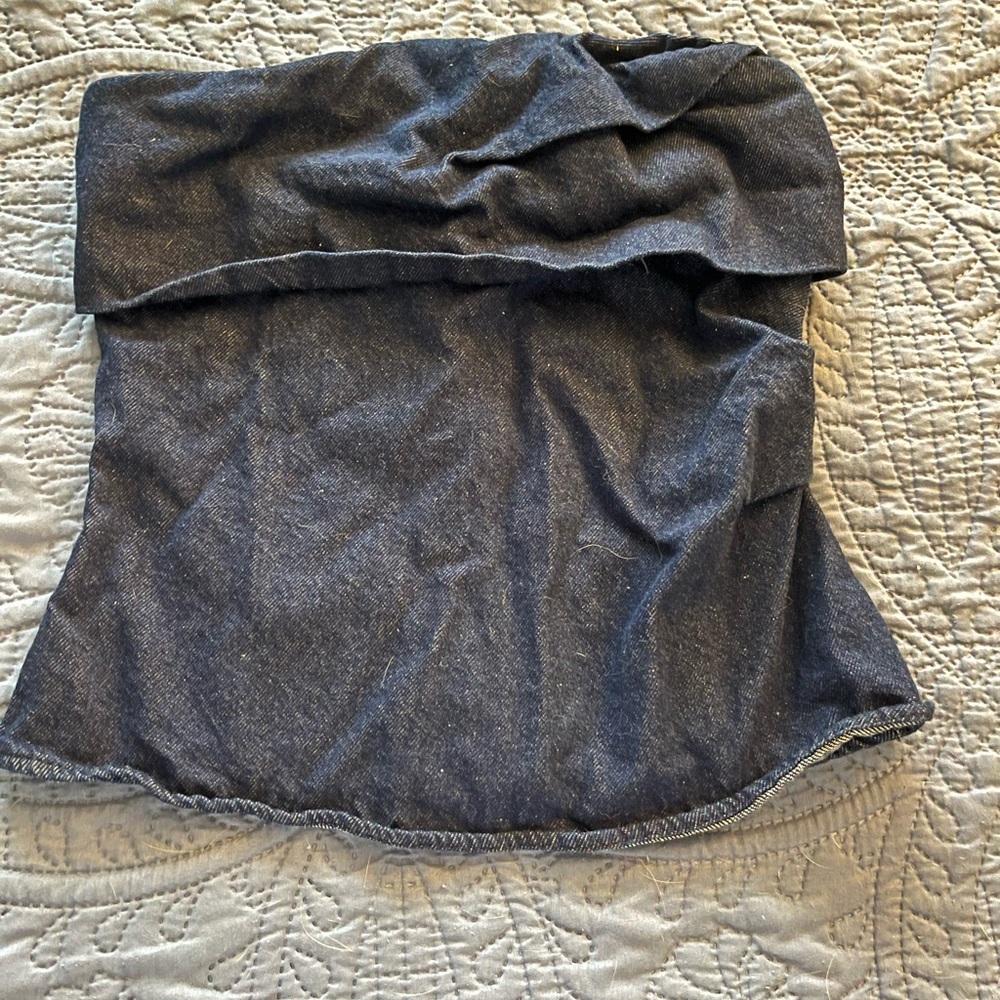 Zara Denim Blue Tube Top